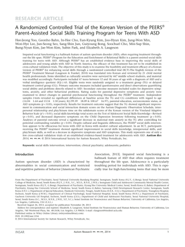 A Randomized Controlled Trial of the Korean Version of the PEERS