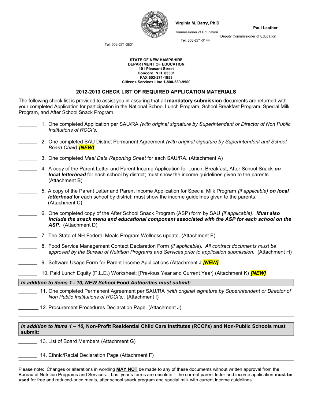 Application, Policy and Agreement Amendment