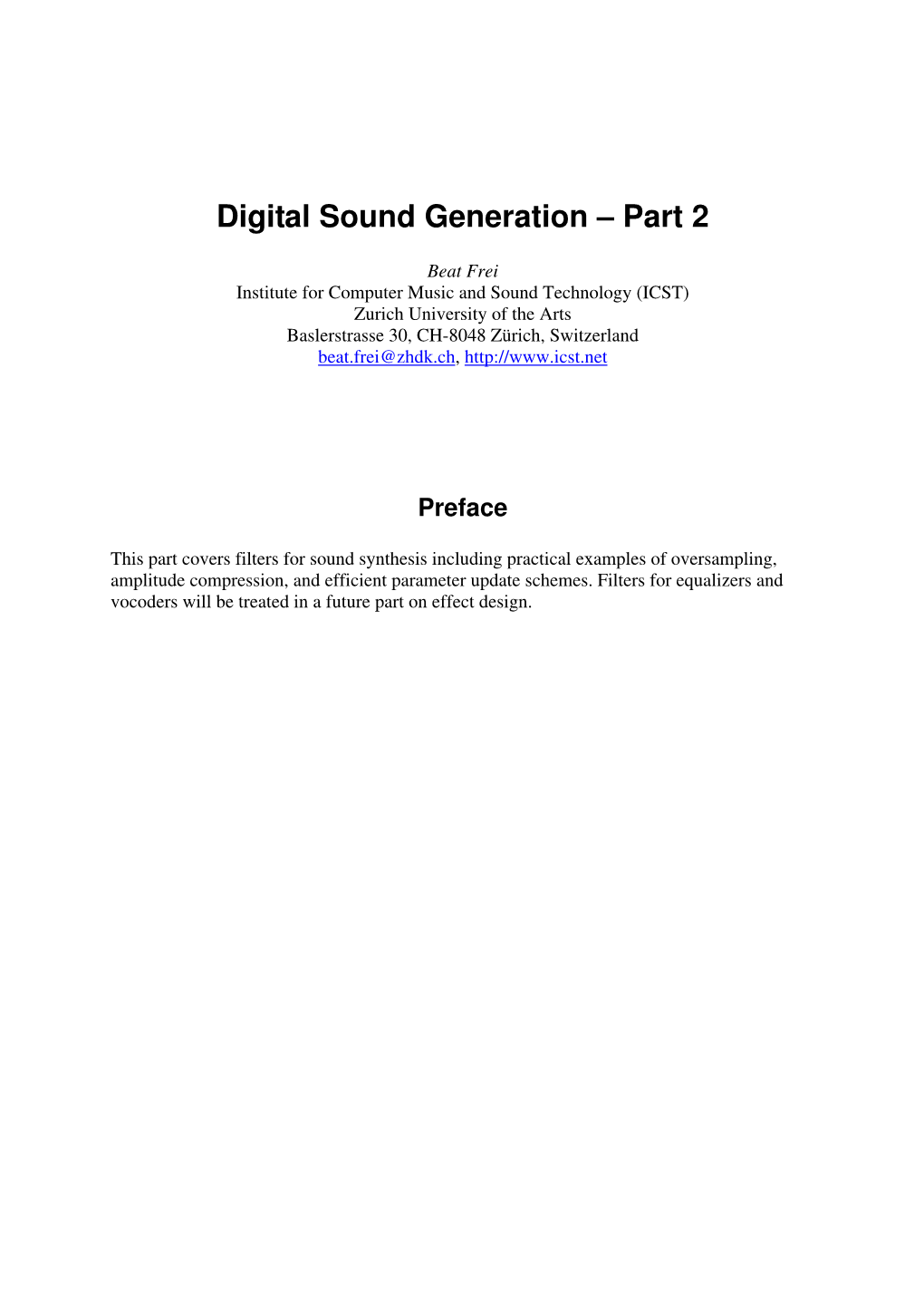 Digital Sound Generation – Part 2