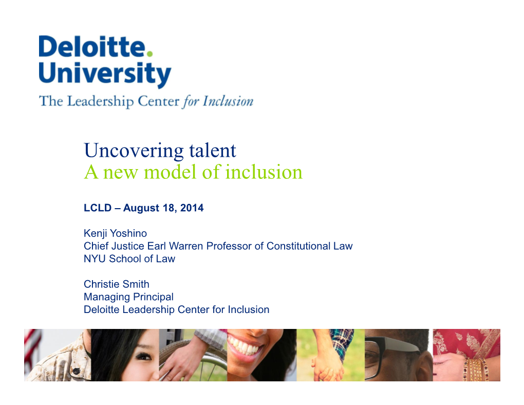 Uncovering Talent a New Model of Inclusion