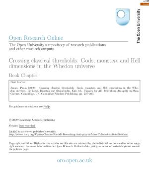 Open Research Online Crossing Classical Thresholds