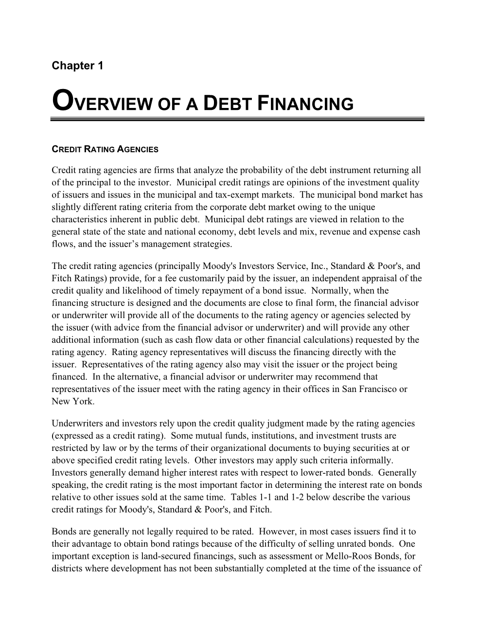 Overview of a Debt Financing