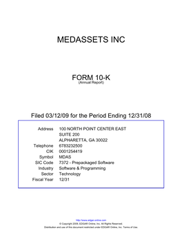 Medassets Inc