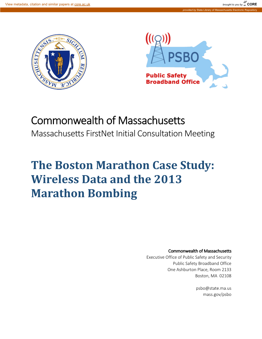 Wireless Data and the 2013 Marathon Bombing