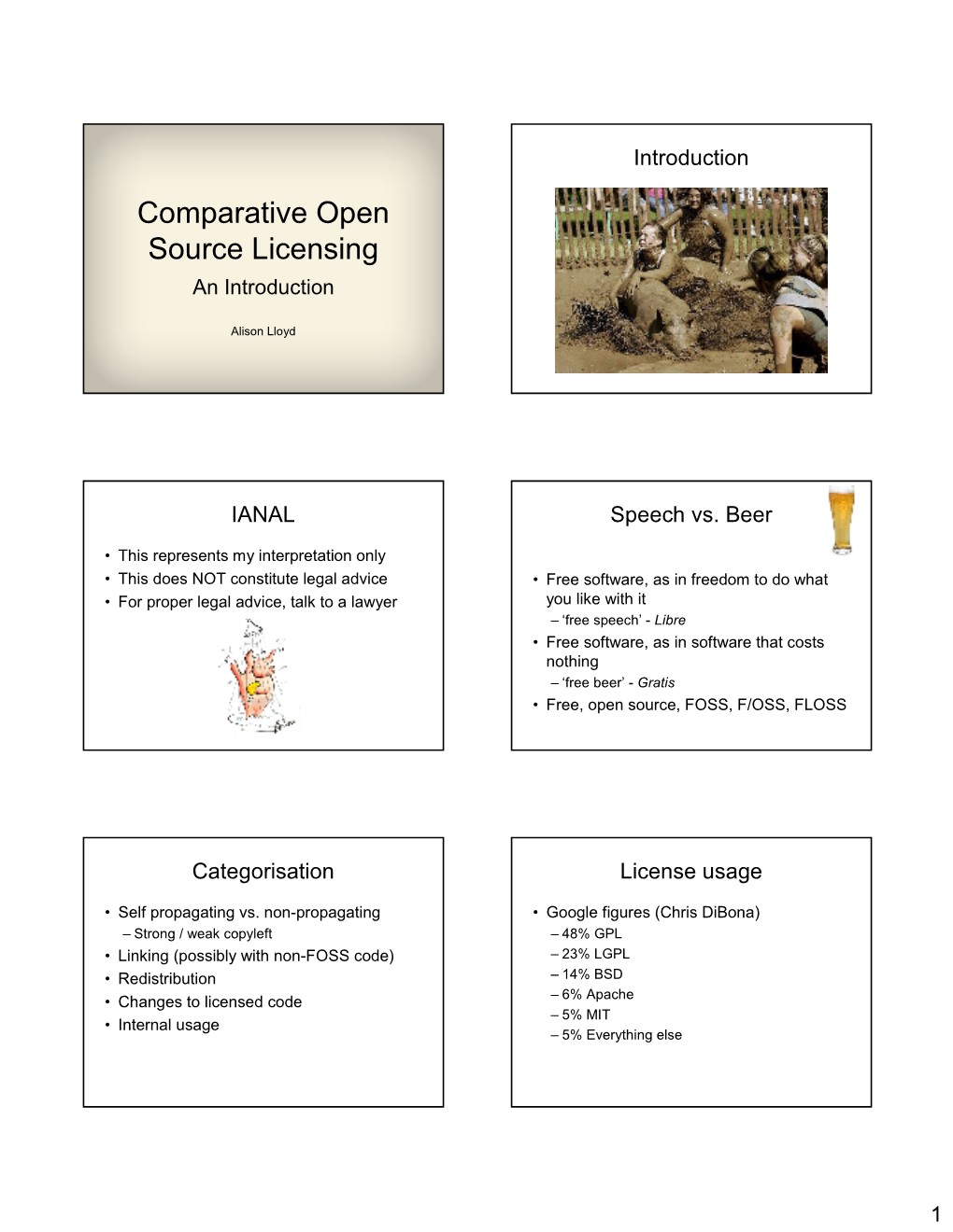 Comparative Open Source Licensing an Introduction