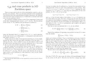 Ε and Cross Products in 3-D Euclidean Space