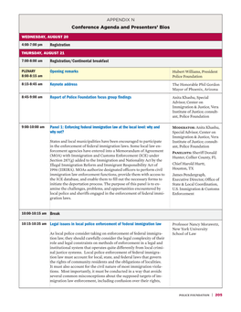 Focus Group Summary Conference Agenda and Presenters' Bios