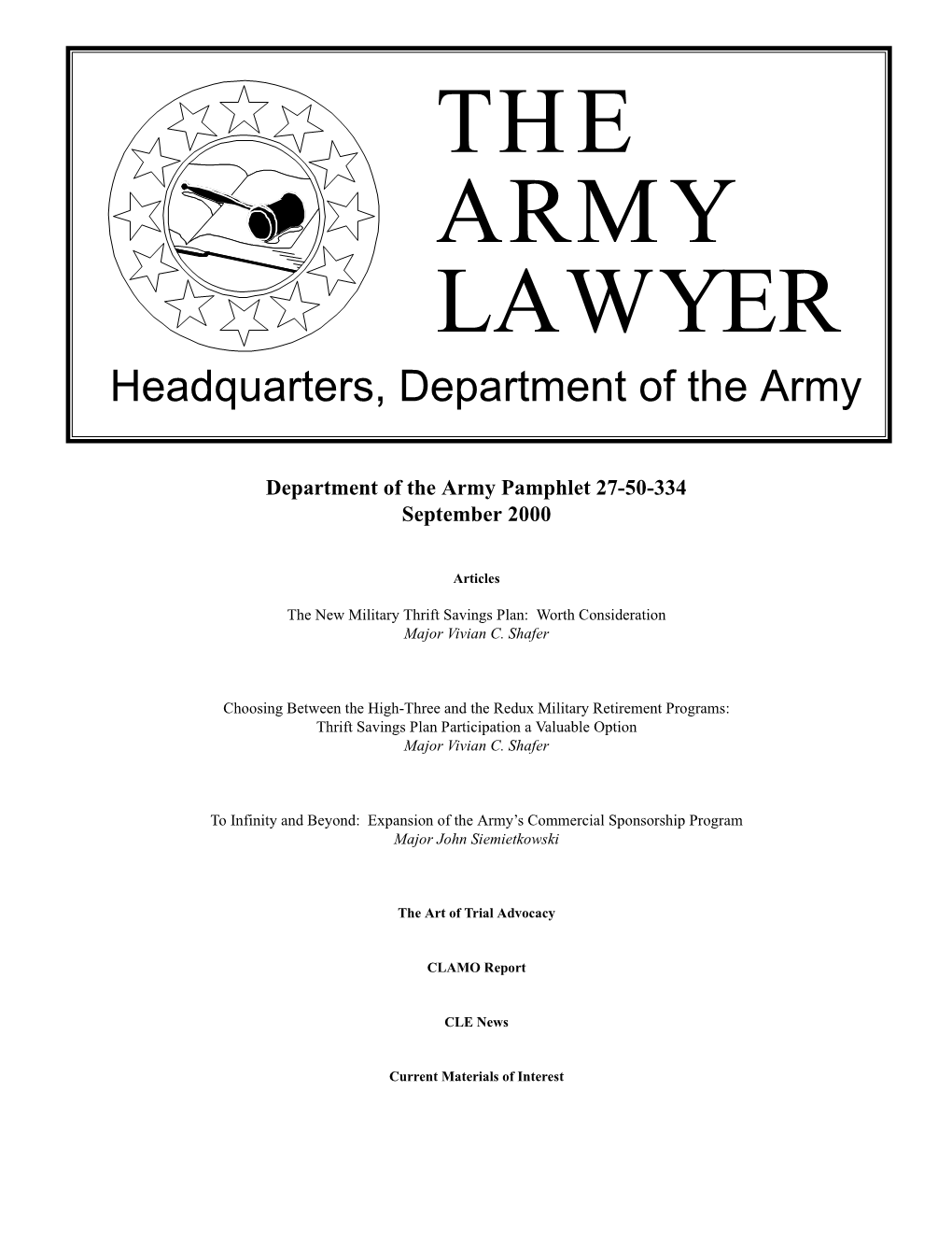 THE ARMY LAWYER Headquarters, Department of the Army