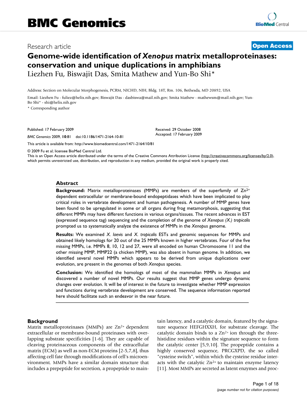 BMC Genomics Biomed Central