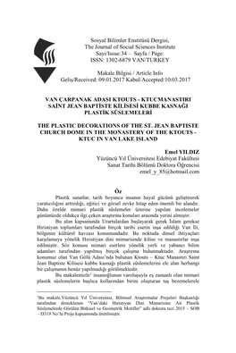 Sayfa / Page: ISSN: 1302-6879 VAN/TURKEY