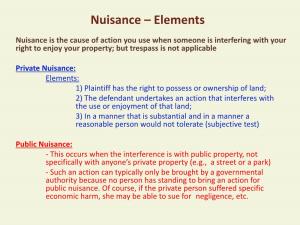 Nuisance – Elements
