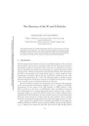The Discovery of the W and Z Particles