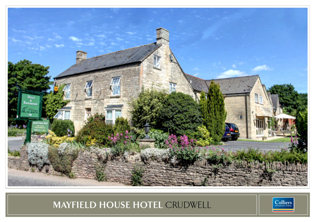 MAYFIELD HOUSE HOTEL CRUDWELL Easy to Run 29 Bedroom Best Western Branded Country Hotel