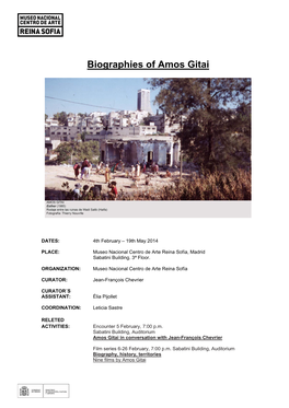 Biographies of Amos Gitai