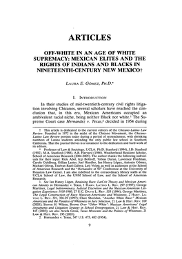 MEXICAN ELITES and the RIGHTS of INDIANS and BLACKS in NINETEENTH-CENTURY NEW Mexicot