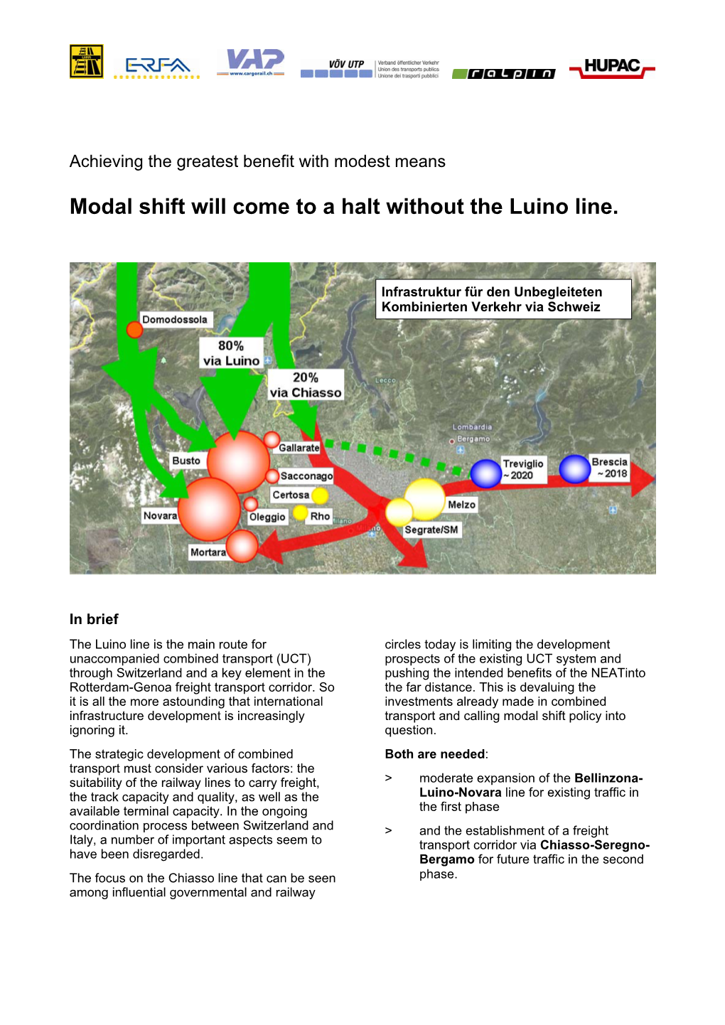 Modal Shift Will Come to a Halt Without the Luino Line