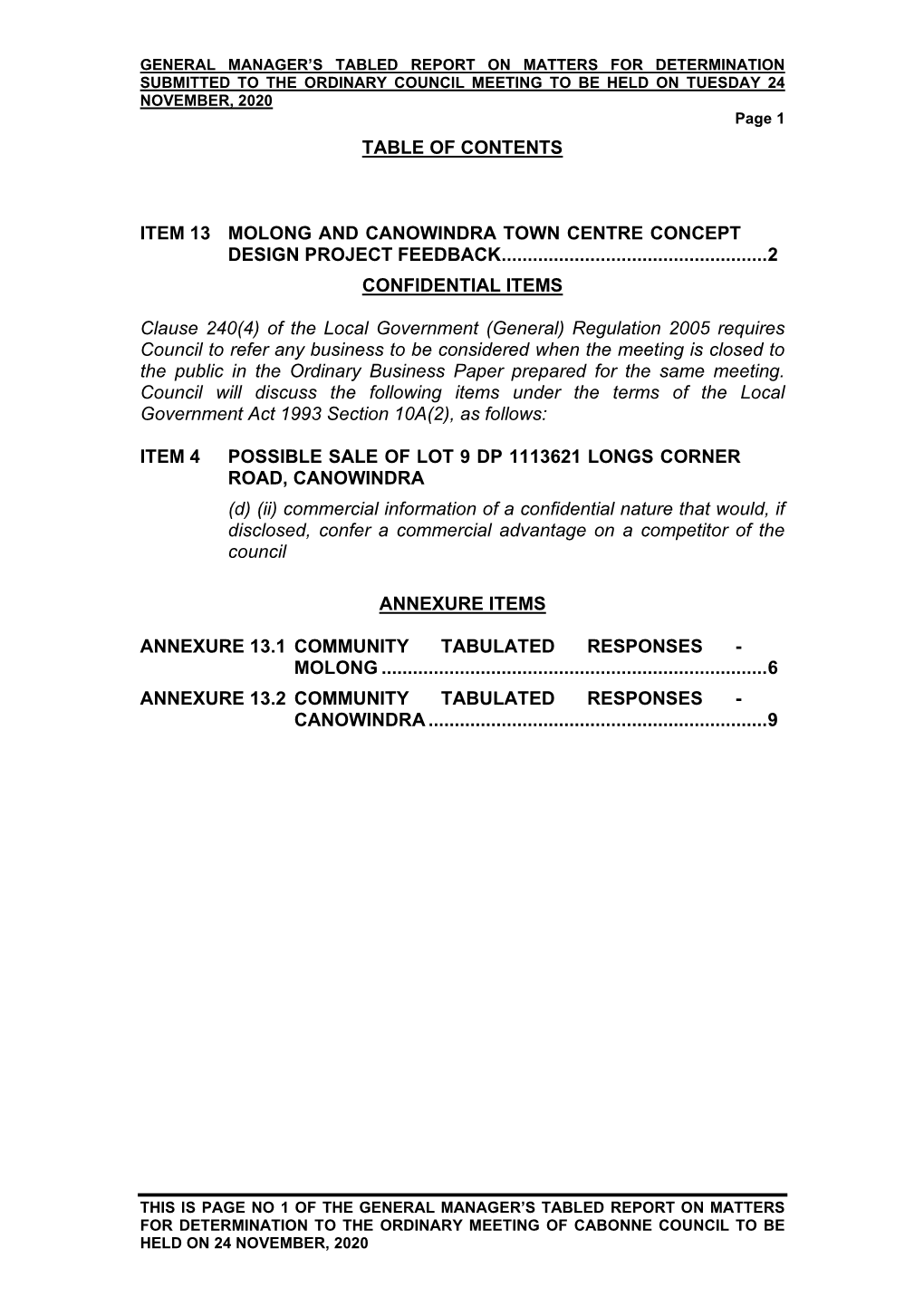 24 November 2020 Item 13 - Annexure 1