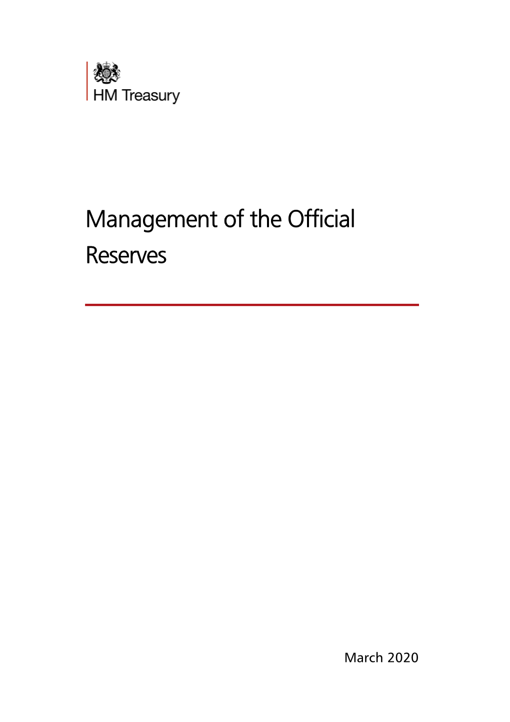 Management of the Official Reserves