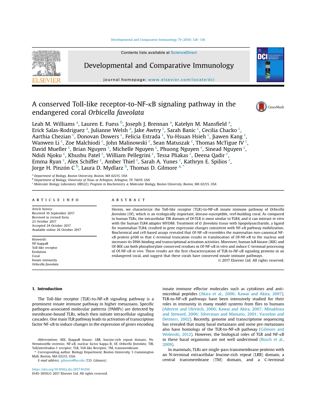 Developmental and Comparative Immunology 79 (2018) 128E136