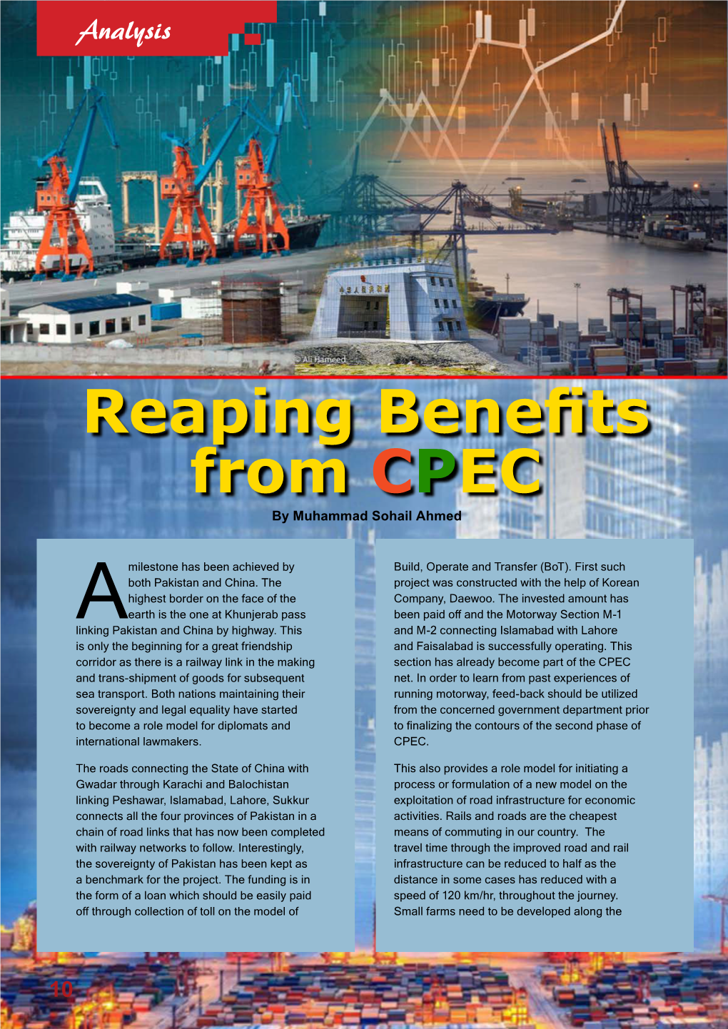 Reaping Benefits from CPEC by Muhammad Sohail Ahmed