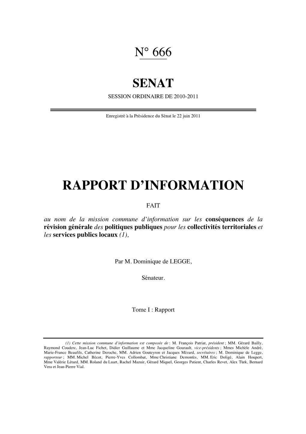 Rapport D'information De M