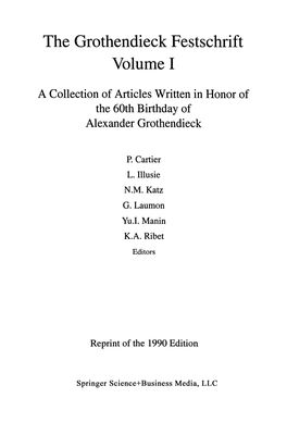 The Grothendieck Festschrift Volume I