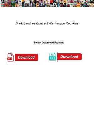 Mark Sanchez Contract Washington Redskins