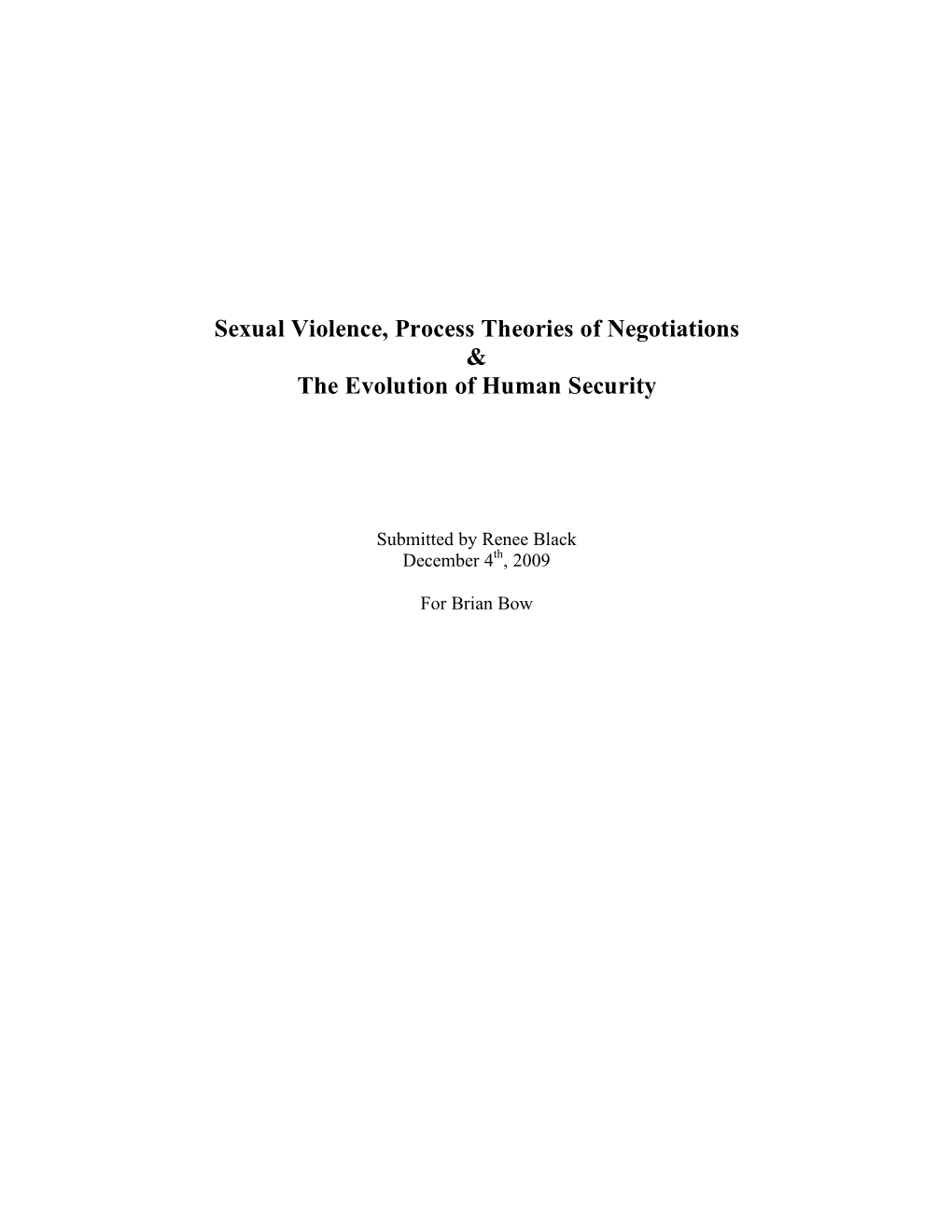 Sexual Violence in Peace Negotiations