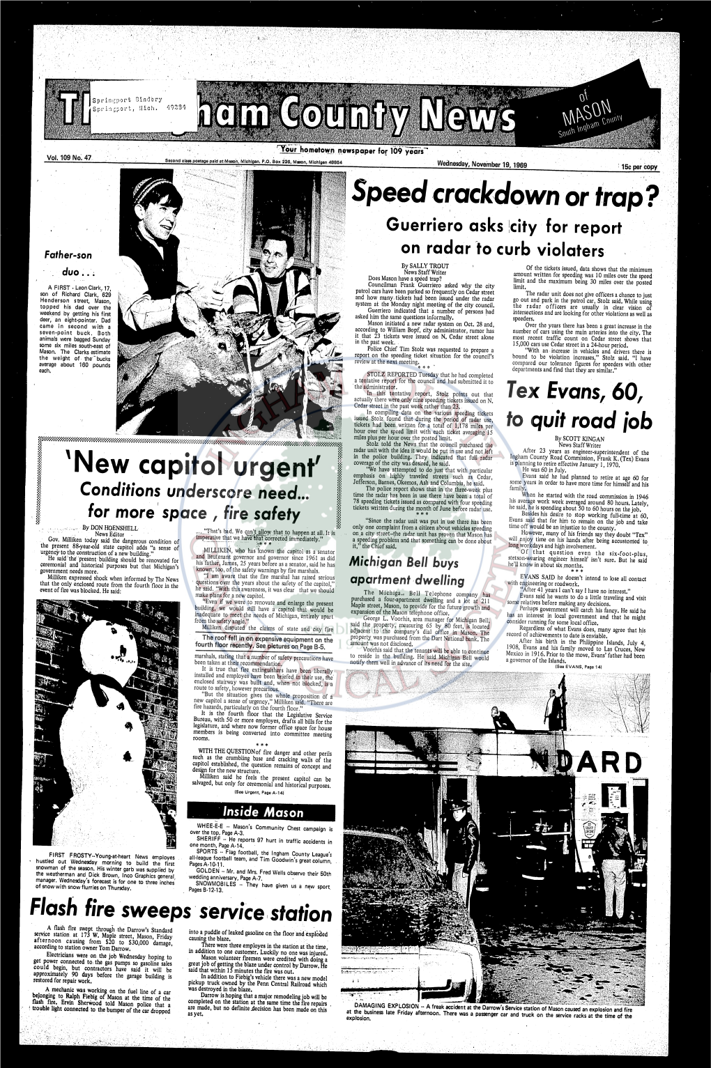 The Ingham County'news; W~Dnesday, November 19, 1969 Page A-3 · ·Exc:E~C! Goal by $700 I Community Chest Goes Overtop