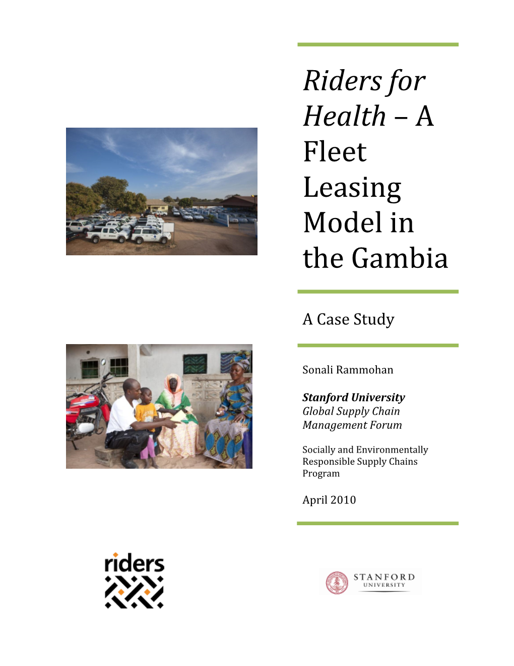 Riders for Health – a Fleet Leasing Model in the Gambia