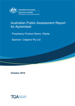 Australian Public Assessment Report for Apremilast