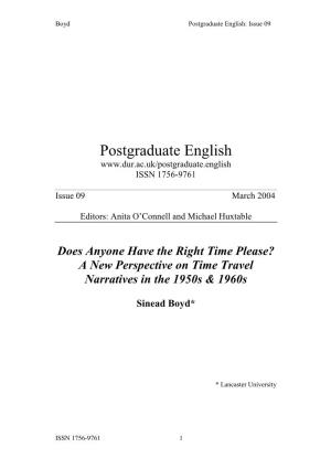 Postgraduate English: Issue 09