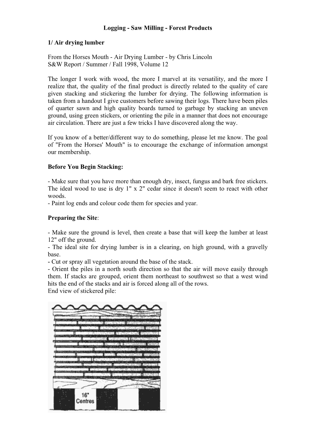 Logging - Saw Milling - Forest Products