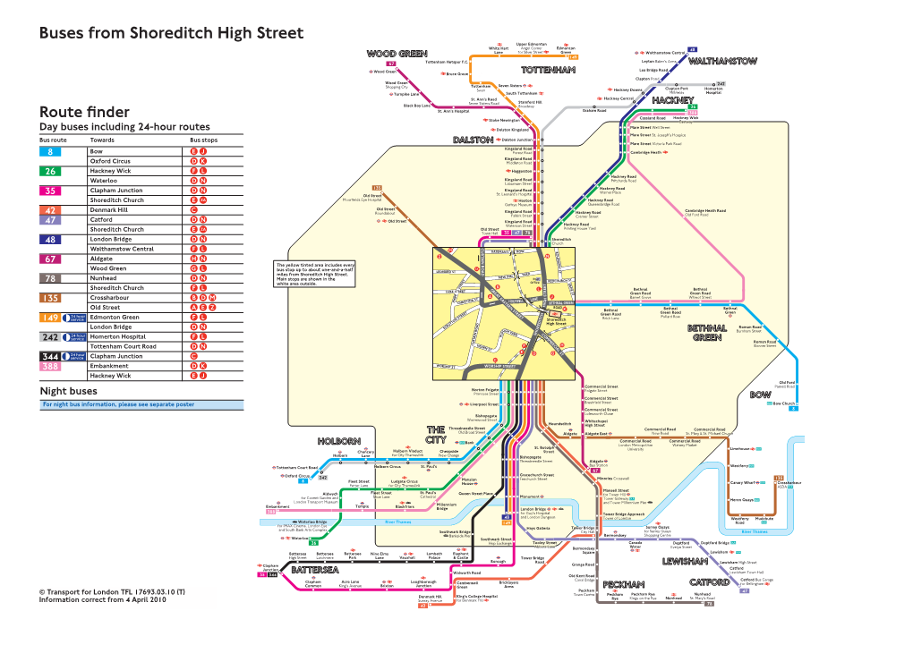 Buses from Shoreditch High Street