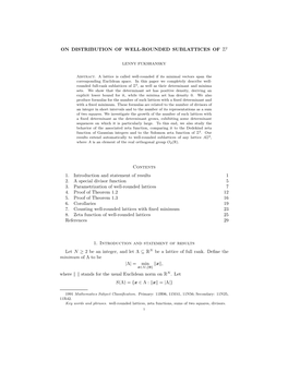 On Distribution of Well-Rounded Sublattices of Z2