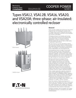 VSA Three-Phase Vacuum Electronically Controlled Recloser