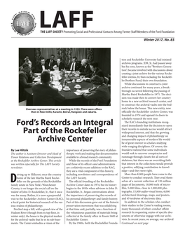 Ford's Records an Integral Part of the Rockefeller Archive Center