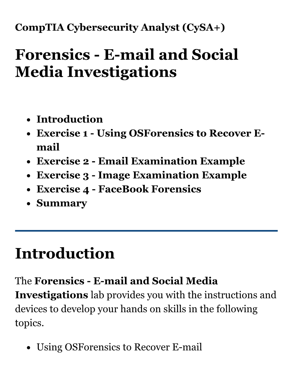 Forensics - E-Mail and Social Media Investigations