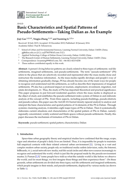 Basic Characteristics and Spatial Patterns of Pseudo-Settlements—Taking Dalian As an Example