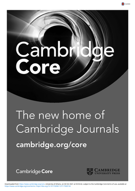 The New Home of Cambridge Journals Cambridge.Org/Core
