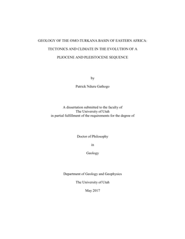 Geology of the Omo-Turkana Basin of Eastern Africa