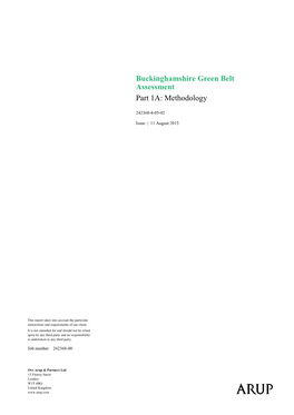 Buckinghamshire Green Belt Assessment Part 1A: Methodology