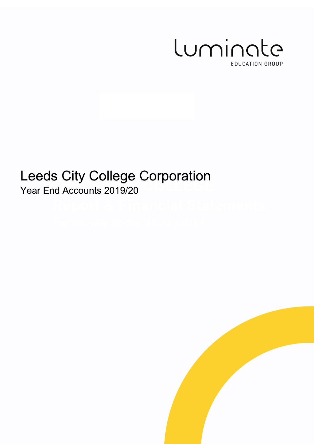 LEEDS CITY COLLEGE Report & Financial Statements