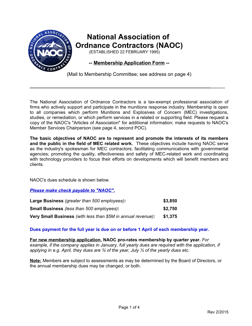 Ordnance Contractors (NAOC)