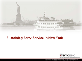 Sustainable Ferry Service in New York