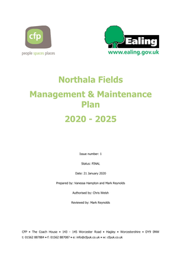 Northalla Fields Management Plan Northala Fields