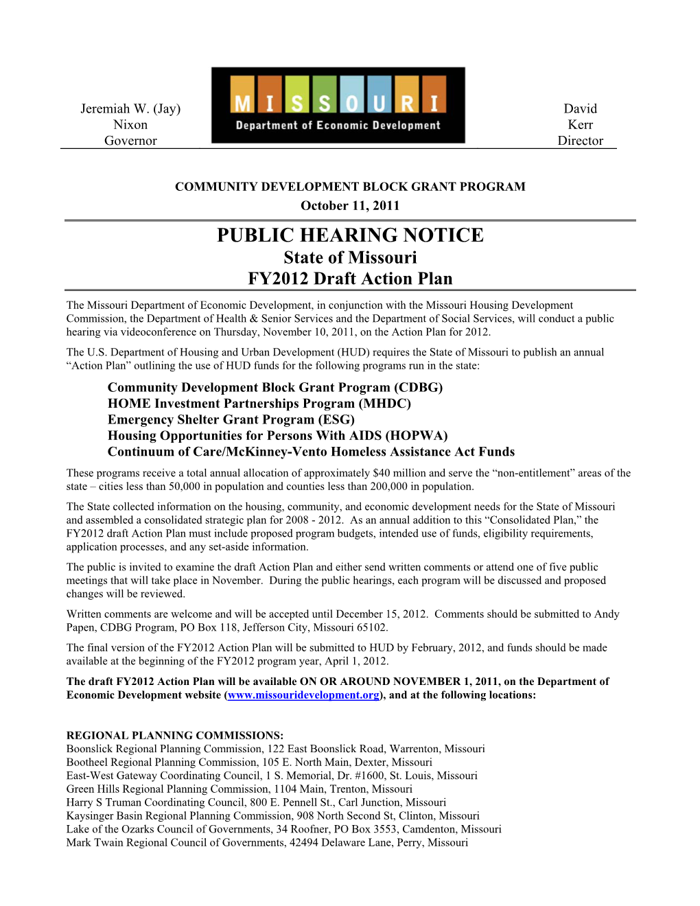 Public Hearing Notice