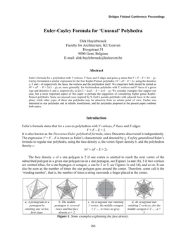 Euler-Cayley Formula for ‘Unusual’ Polyhedra