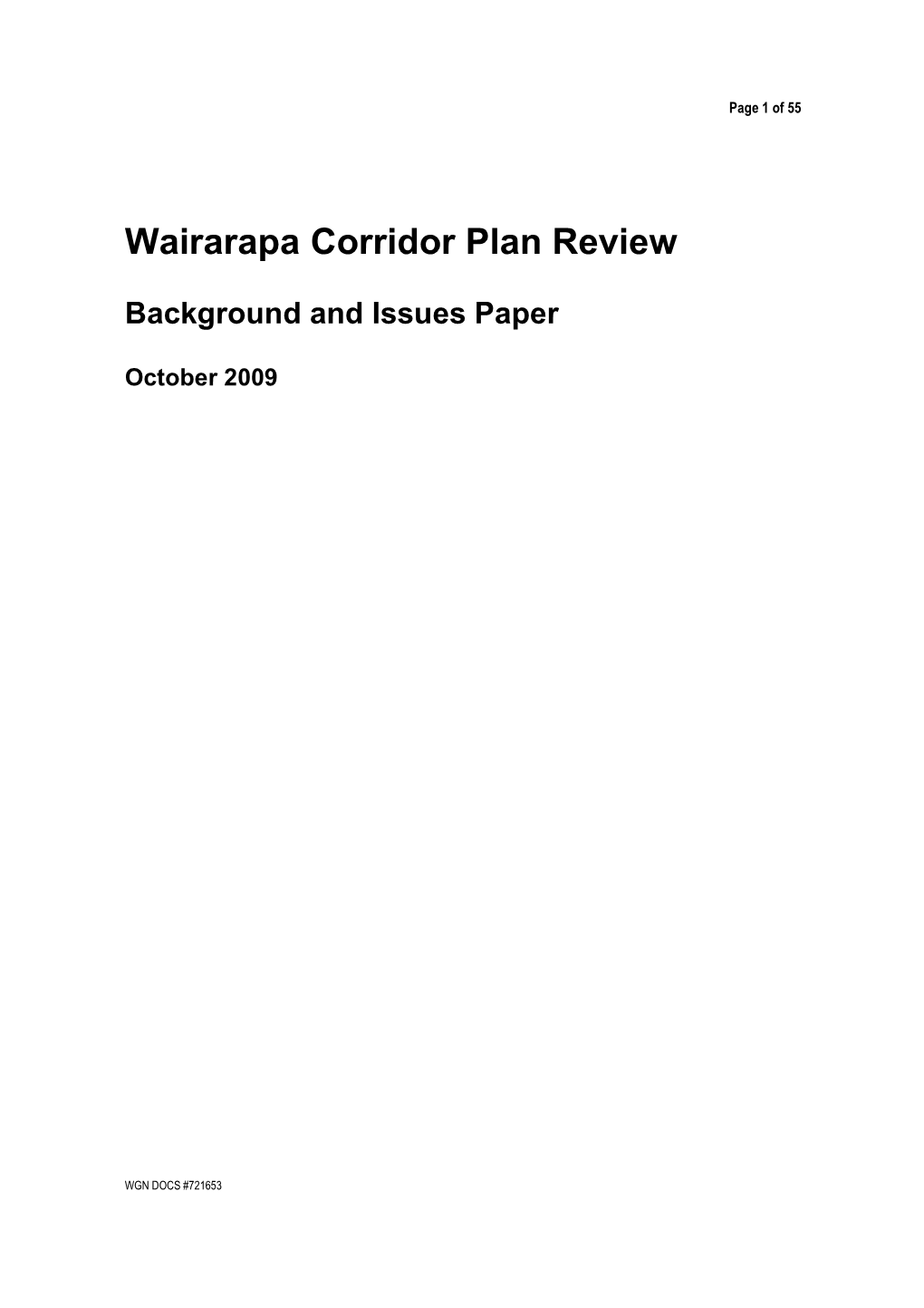 Wairarapa Corridor Plan Review