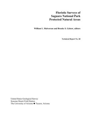 Floristic Surveys of Saguaro National Park Protected Natural Areas